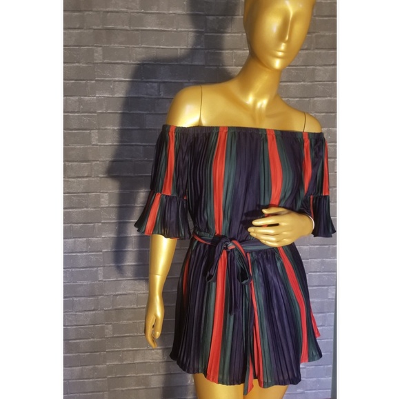 Pants - Blue red and green romper